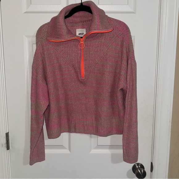 Aerie Pink and Gray Cowl Neck Sweater - Picture 1 of 3